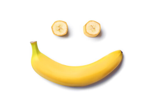 Banana that was turned into a laughing face